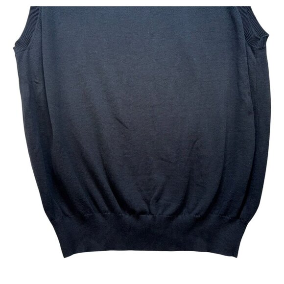 Croft & Barrow Mens Sleeveless V-Neck Sweater Vest L Black 100% Cotton - Picture 8 of 9